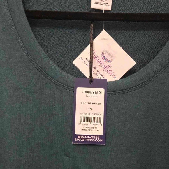 Smash + Tess Aubrey Green Ruched Long Sleeve Midi Dress Size 4x NWT - Picture 3 of 7